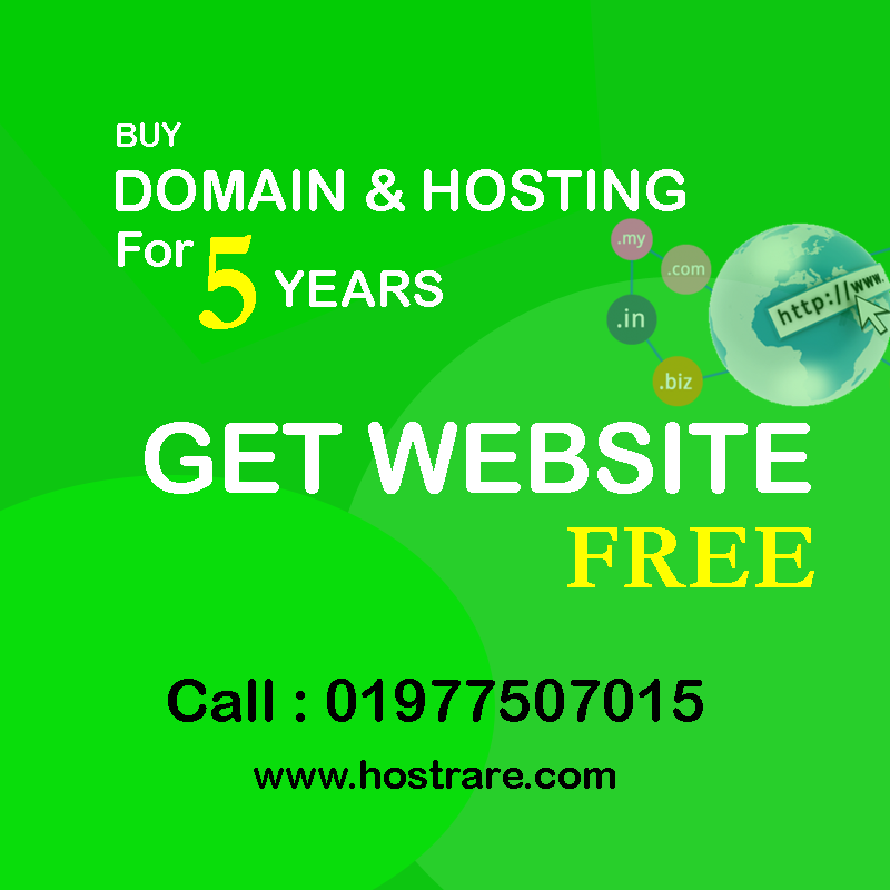 Buy Domain Hosting for 5 Years Get Website Free